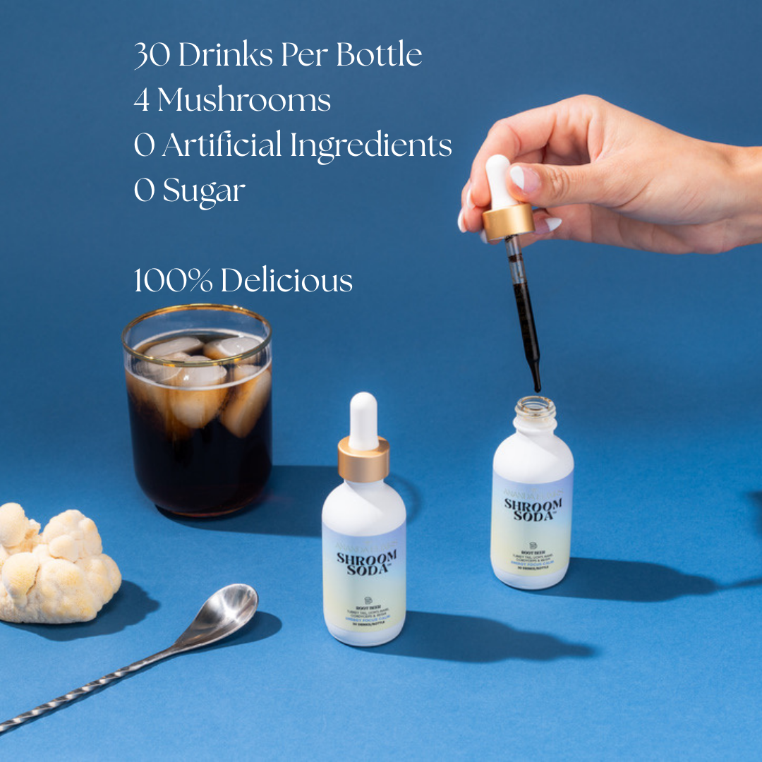 Shroom Soda - 30 Drinks per bottle, 4 mushroom types, Zero Artificial Ingredients, Zero Sugar = 100% Delicious