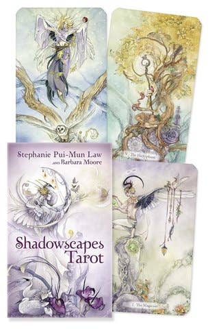 Shadowscapes Tarot Deck packaging and sample cards by Stephanie Pui-Mun Law