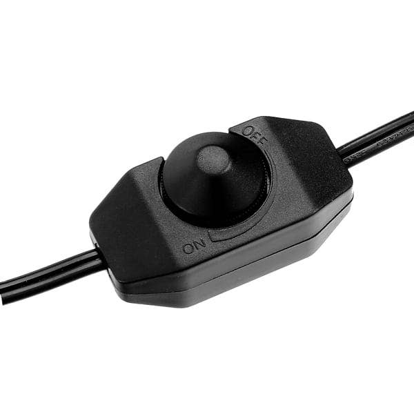 Black toggle switch with 'ON' and 'OFF' labels on a white background