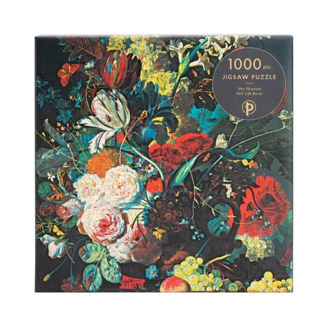 Paperblanks Van Huysum puzzle box front showing flowers and fruit