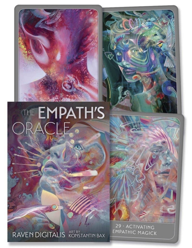The Empath’s Oracle box with colourful sample cards by Konstantin Bax
