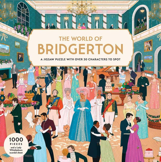 The World of Bridgerton 1000-piece puzzle box with illustrated ballroom scene
