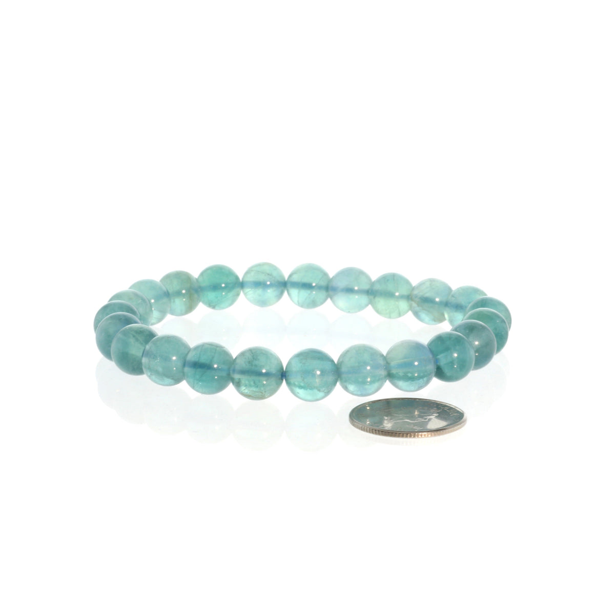 Fluorite Bead Bracelet - 8mm Blue — product reference photo