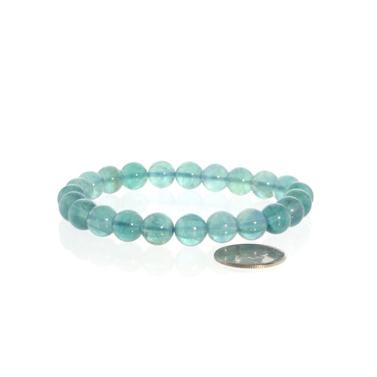 Fluorite Bead Bracelet - 8mm Blue — product reference photo