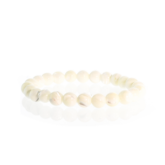 Shell White Round Bracelet - 8mm — product reference photo