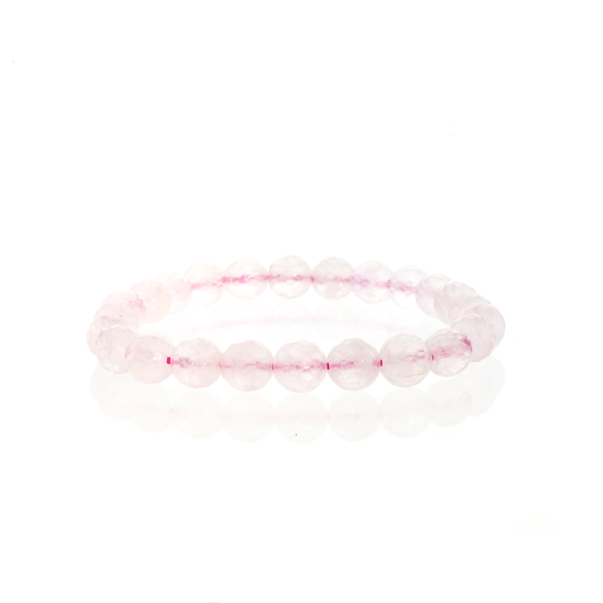 Rose Quartz Bead Bracelet - 8mm Faceted — product reference photo