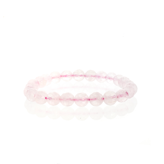 Rose Quartz Bead Bracelet - 8mm Faceted — product reference photo